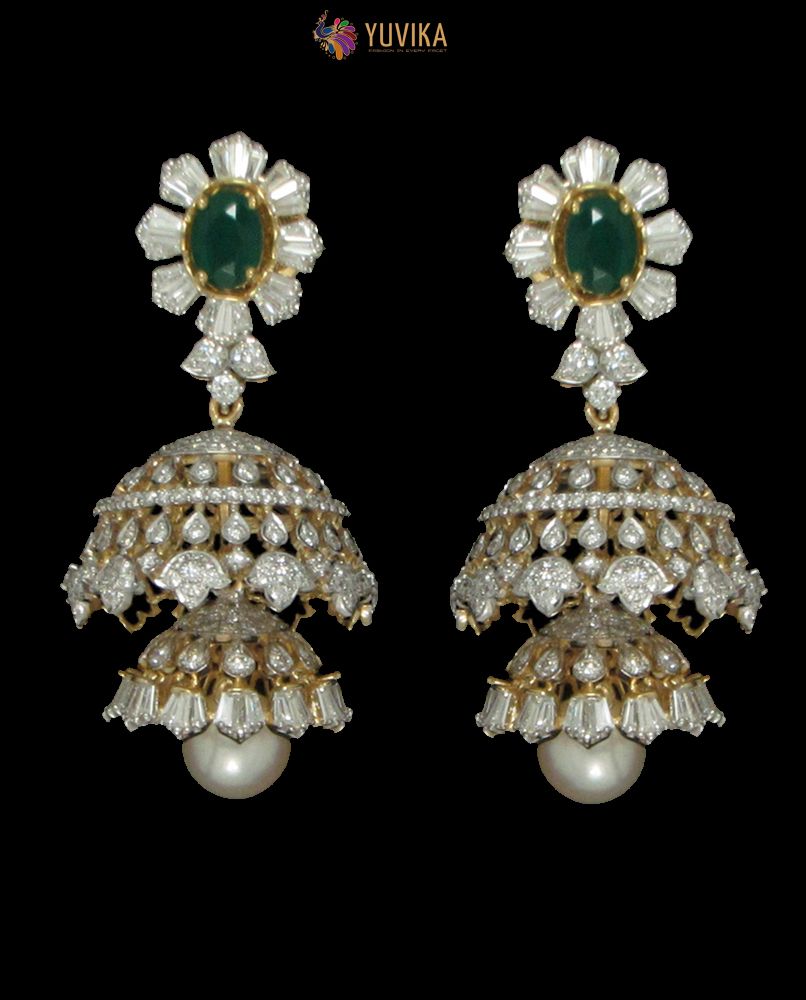 Diamond jhumkas with orders price